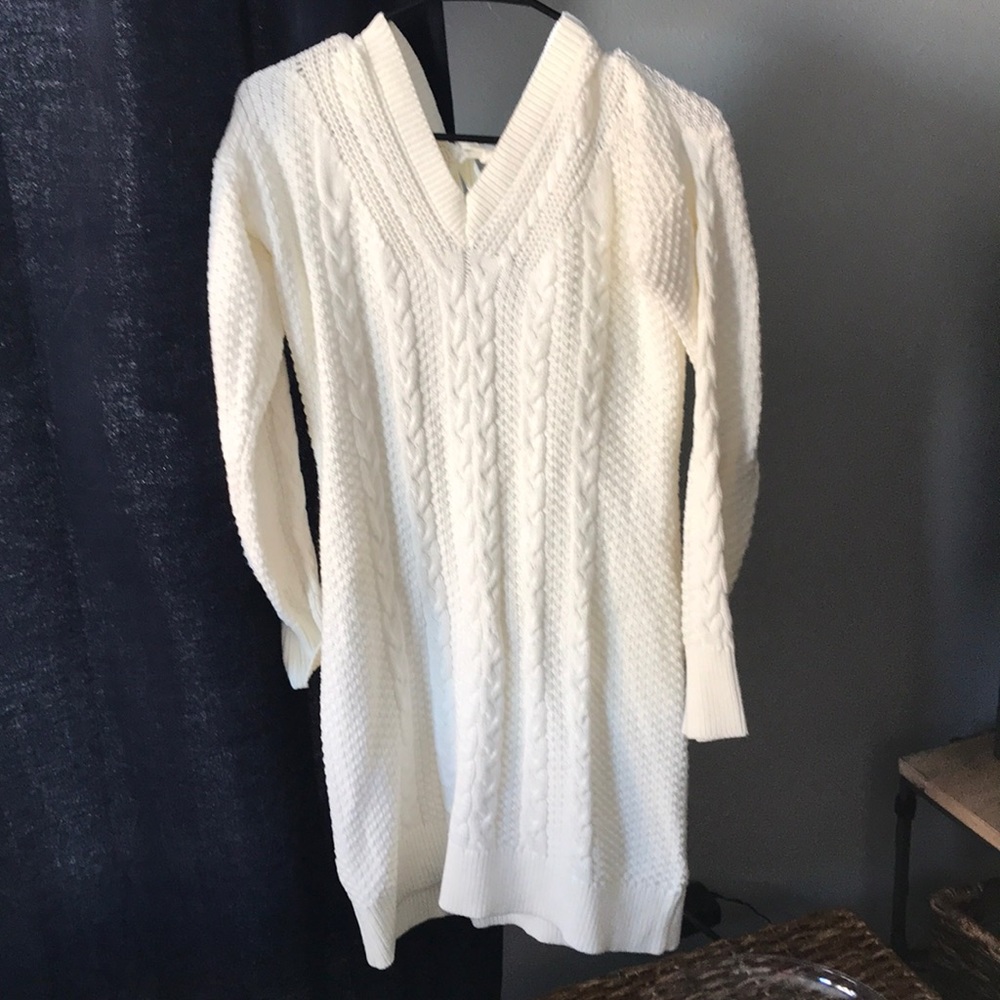 White Abercrombie Sweater Dress